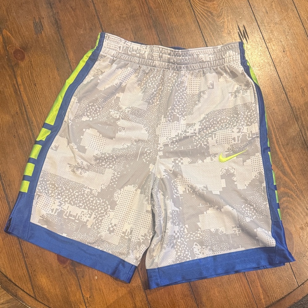 Nike Digital Camo Shorts with Blue and Neon Accents